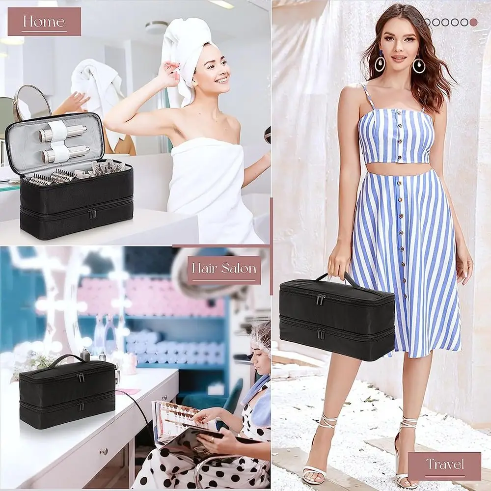 Двухслойная сушилка для волос портативная водонепроницаемая сумка бигуди