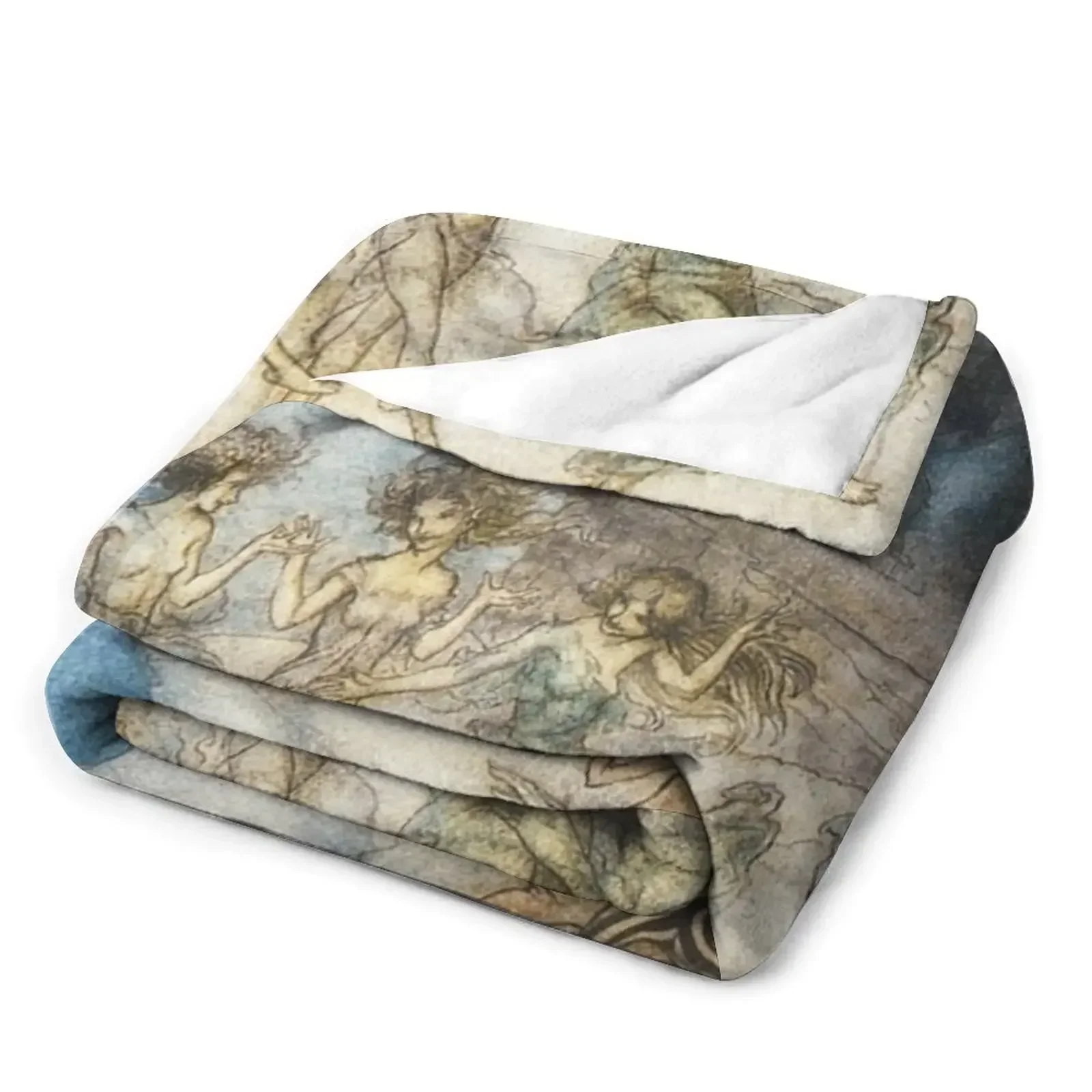 Arthur Rackham: Comus 1921 г. Pert Fairies &amp Dapper Elves Плед одеяла и мягкие пледы в клетку