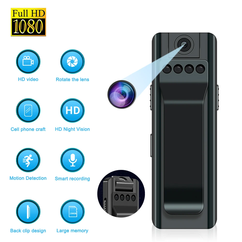 

Мини-камера портативная, HD 1080P, с ночным видением