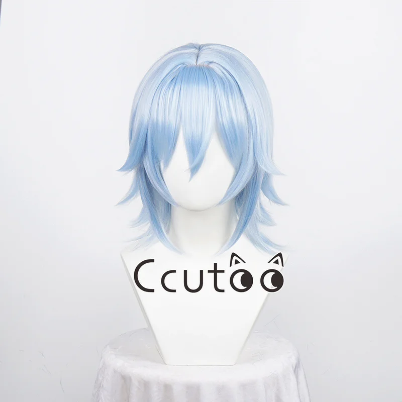 Фото IDOLiSH7 Tamaki Yotsuba, парик для косплея, синие короткие синтетические волосы для ролевых игр, карнавальный костюм на Хэллоуин, вечерние парики №1