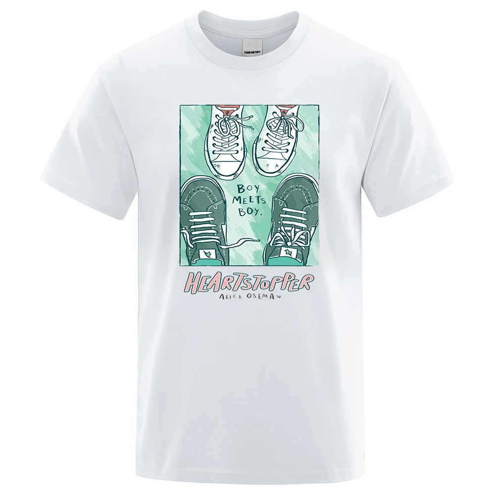 

Heartstopper Poster A3 Shoes Manga Men Tops Oversized Loose Tee Clothing Summer Cotton Brand Tshirts Fashion Casual Mens T Shirt