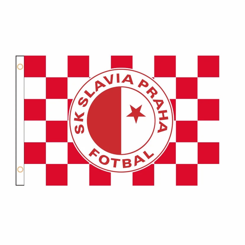 

Custom Banner SK Slavia Praha Flag Banner 2ft*3ft 3ft*5ft Polyester Sports Advertising Car Decoration Home QZ-186