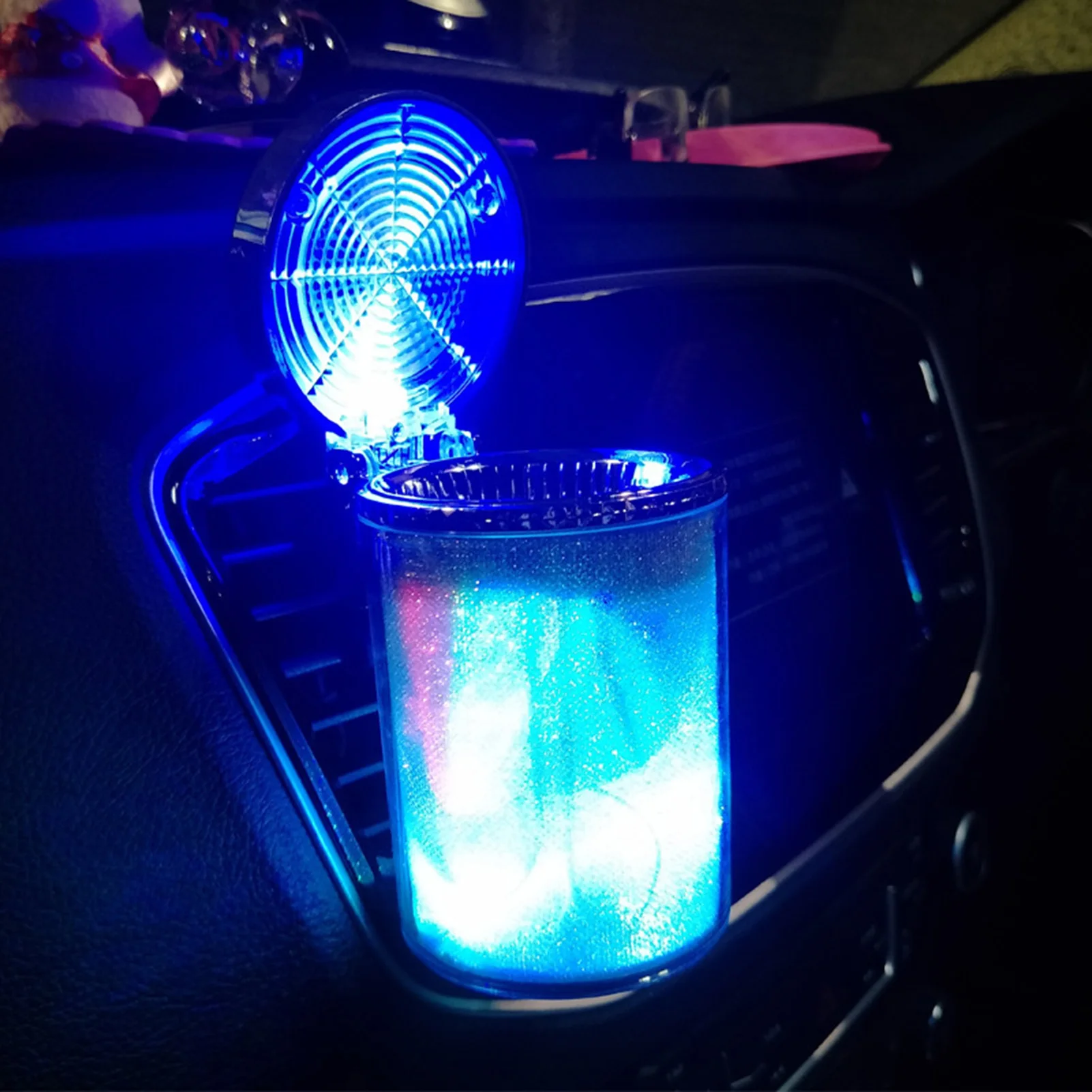 

New Car Ashtray With LED Light Ci-garette Cigar Ashtray Container Gas Bottle Smoke Cup Holder Storage Cup Car Supplies