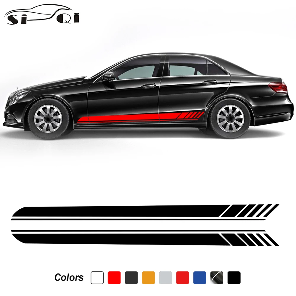 

Edition AMG Sport Side Stirpes Skirt Sticker Decal For Mercedes Benz W212 E63 E Class E200 E250 E300 S212 A207 C207 Accessories