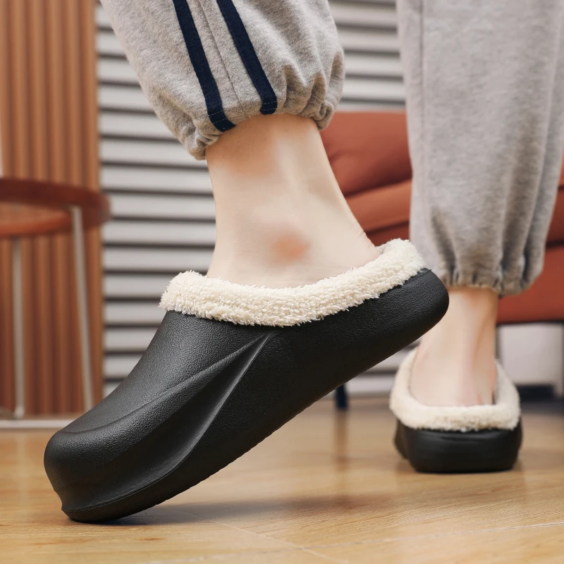 Новые зимние мужские и женские теплые тапочки хлопковые уличная домашняя теплая