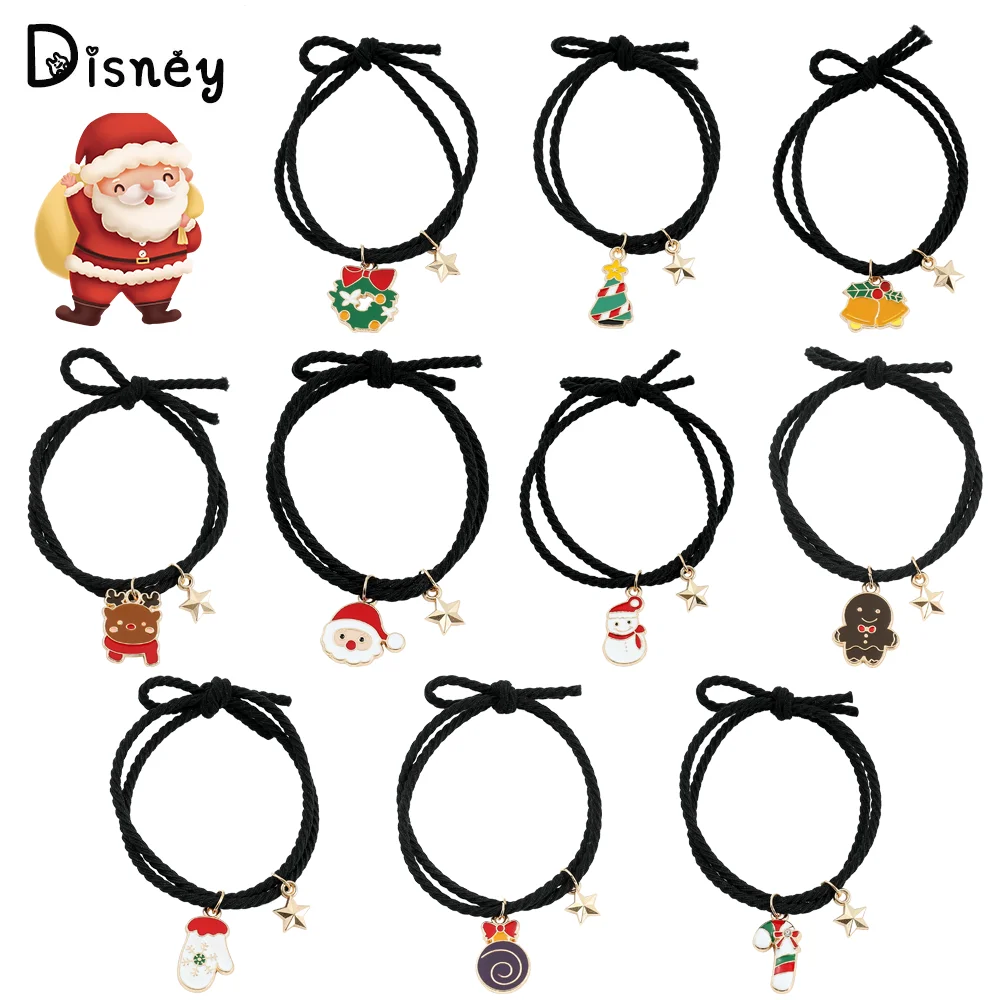 

Christmas Hair Rope Santa Claus Star Pendant Hair Scrunchie Ponytail Holder Hair Bands Elastic Hair Accessories New Year Jewelry