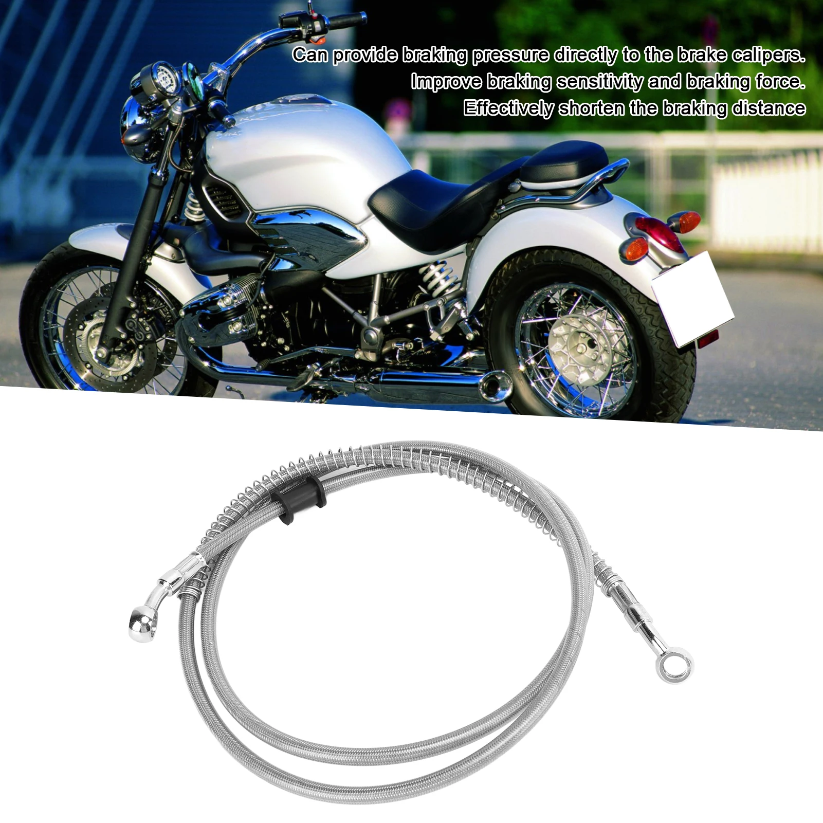 150 см/59 1 дюйма тормозная линия для мотоцикла серебряная сталь ПВХ теплоизоляция