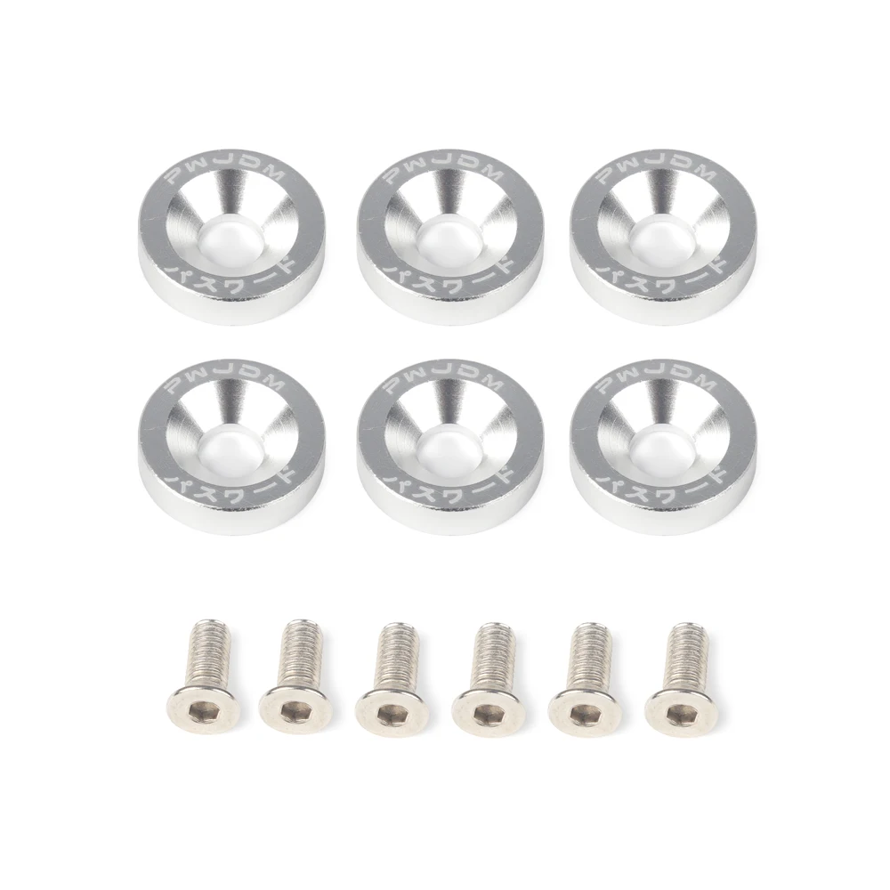 Алюминий M8, 6 шт./упак., модифицированные автомобильные шестигранные крепления, шайба крыла, JDM, вогнутые винты для бампера двигателя