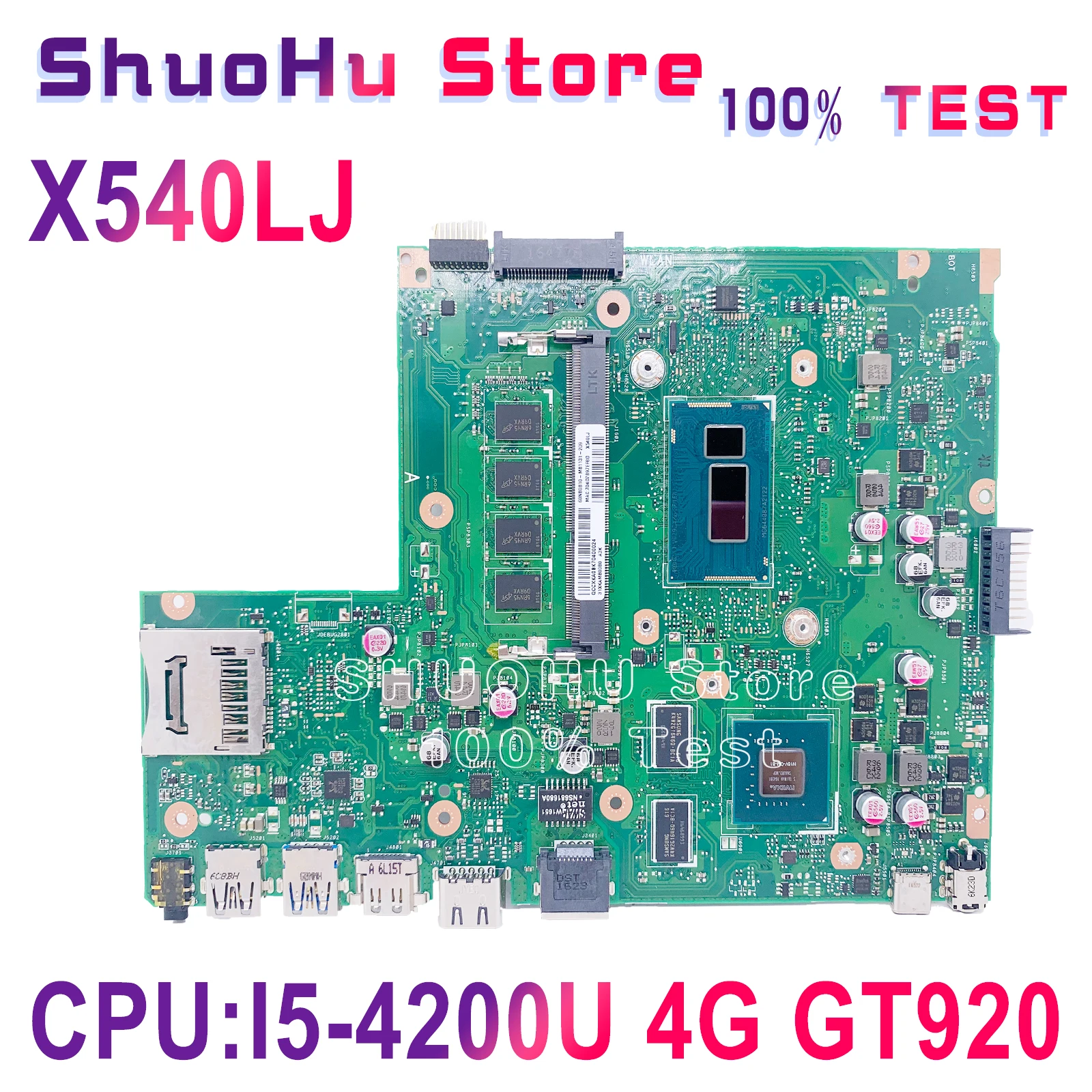 

X540LA Mainboard I5-4200U 4GB GT920M-2GB For ASUS X540LJ X540LD X540L F540LJ A540L Laptop MotherboardTest 100% Working Features