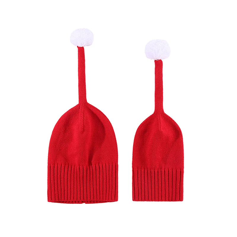 

EWODOS Family Matching Santa Hats Knitted Christmas Beanie Soft Warm Winter Caps for Adult Kids Streetwear Clothing Accessory