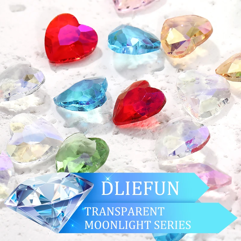 

10PCS Glitter Crystal Rhinestones Love Design Light Rose Aquamarine Color Glass Diamond For Clothing DIY Sewing Decorations