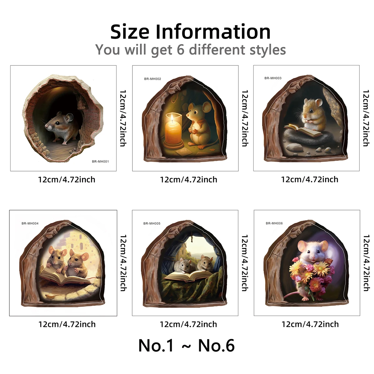 

Реалистичные наклейки на стену с мышью BRUP