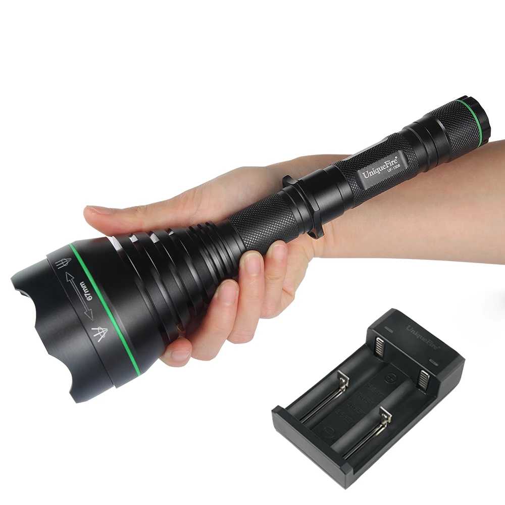 Uniquefire 1508 LED Flashlight 67mm lens Infrared 850NM LED 3Modes Waterproof IP65 Outdoor Hunting Torch+Two Slot USB Charger