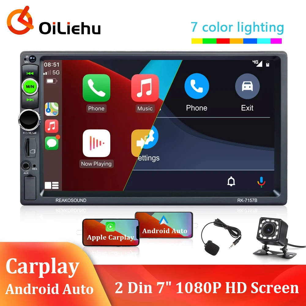 Автомагнитола OiLiehu стерео-система на Android с 7 &quotсенсорным экраном Bluetooth FM SD USB TF HD MP5