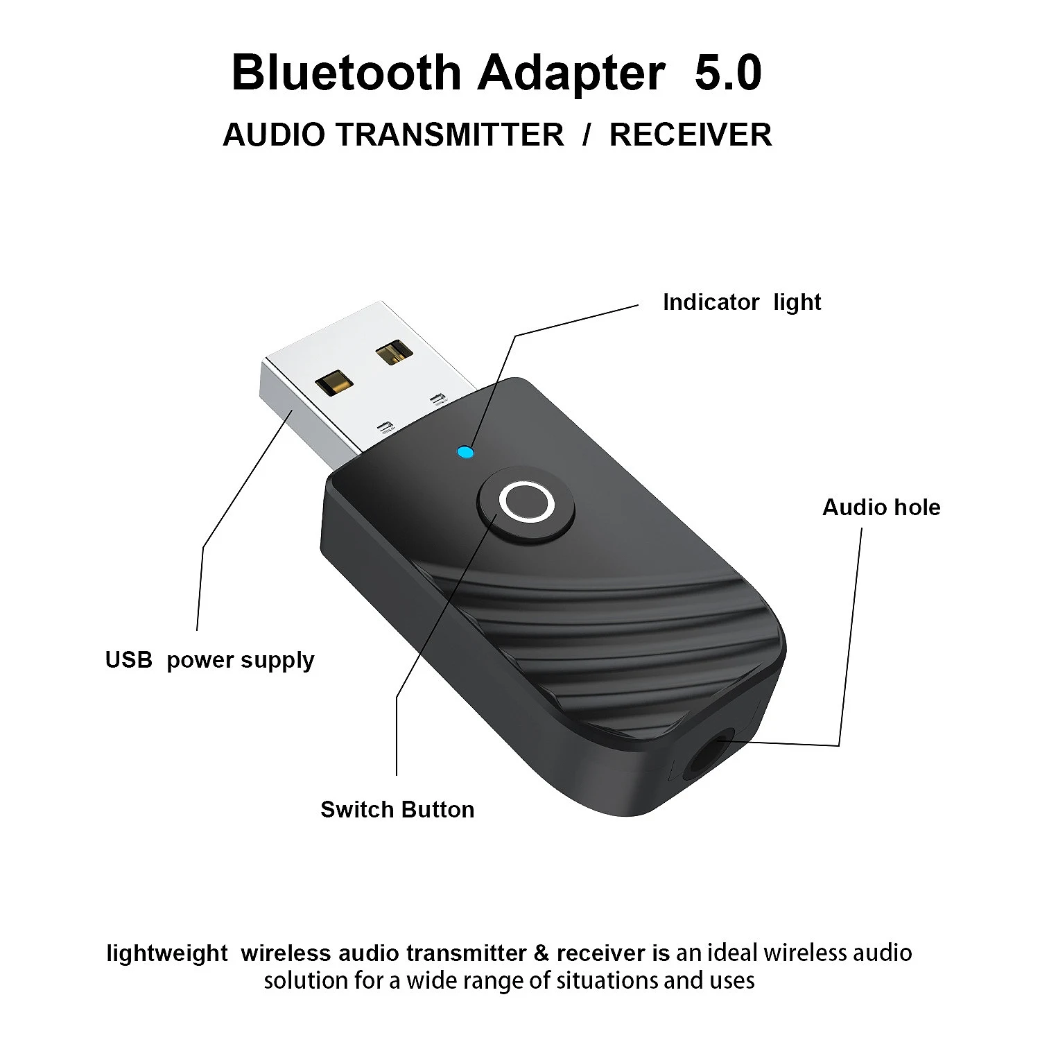 

3 в 1 Bluetooth 5,0 аудио приемник передатчик RCA 3,5 мм AUX разъем стерео USB беспроводной адаптер для ТВ ПК автомобильный комплект MP3