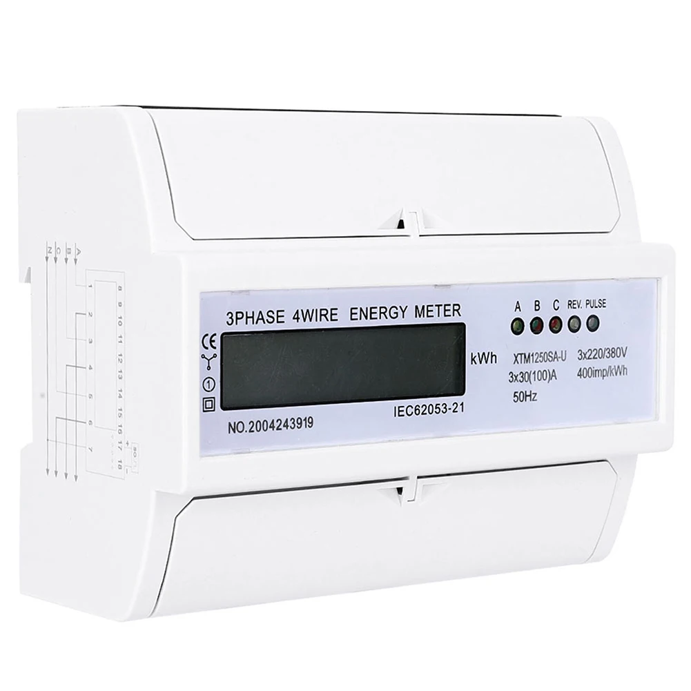 

XTM1250SA-U DIN-Rail Electric Meter Class 1 Accuracy Seven Digits Display LCD