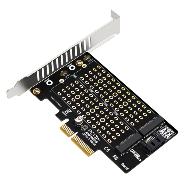 

PCIE к. 2 адаптеру. 2 SSD PCIE адаптер NVME/M2 PCIE преобразователь SSD M2 к PCI-E карта поддержка M-Key + B-Key
