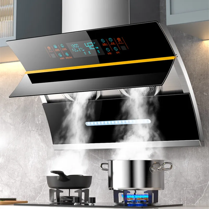 

Double Motor Range Hood Household Kitchen High Suction Automatic Cleaning Range Hood