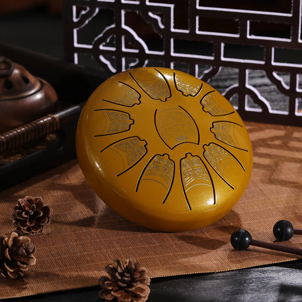 6-дюймовый ручной ретро-барабан для языка 11 мелодий Handpan глюкопон-барабан с