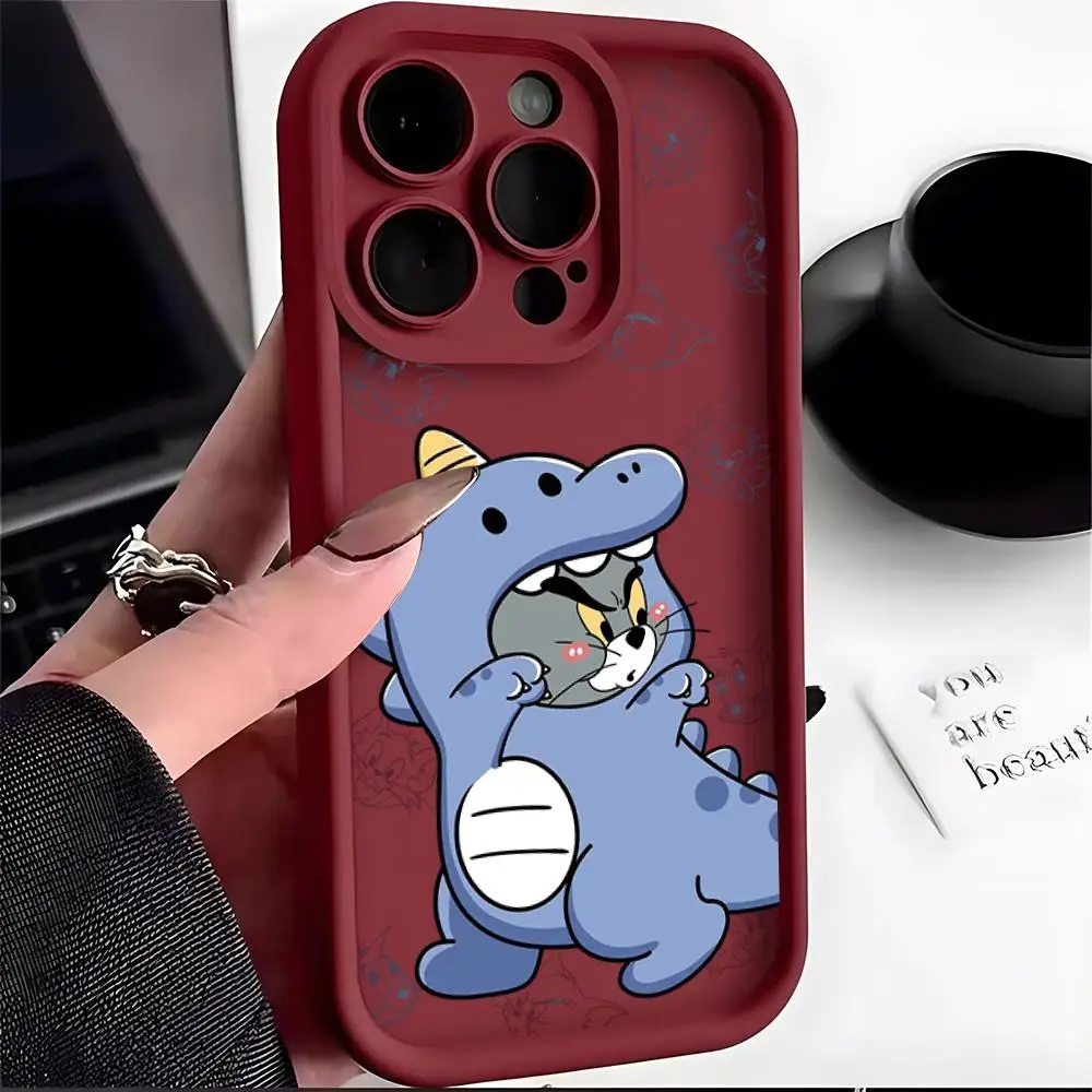 Чехол для телефона TomS JerryS IPhone 16 Pro Max 15 14 Plus 13 12 11 XR XS X 7 8 мягкая задняя крышка из ТПУ