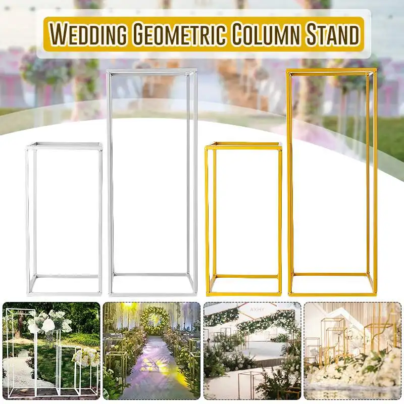 

60cm Vases Column Stand Party Detachable Rustproof Wedding Geometric Iron Art Holder Floor Prop Centerpiece Decoration Event