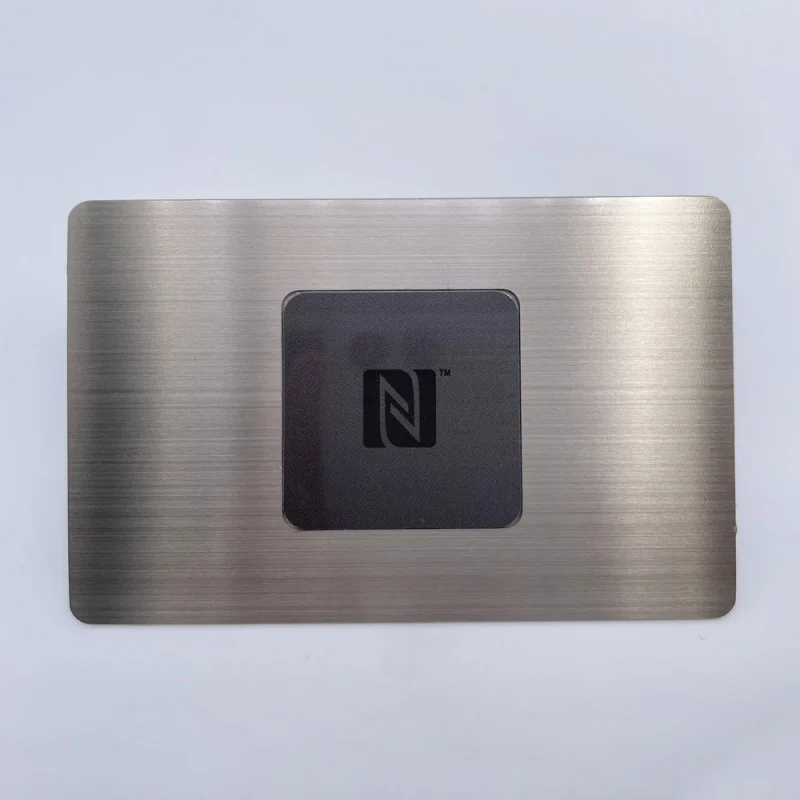 

Engraving stainless steel NFC metal card Customized NFC metal ID card Blank silver metal business membership card with chip