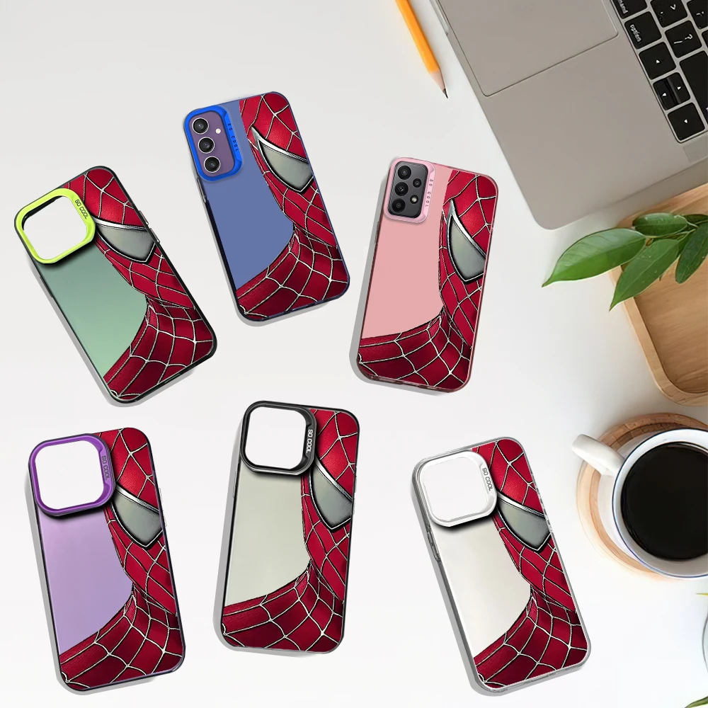 MINISO S-Spiderman Cool Laser чехол для телефона Samsung S24 23 22 ULTRA A25 33 32 34 S PLUS IMD Ударопрочный