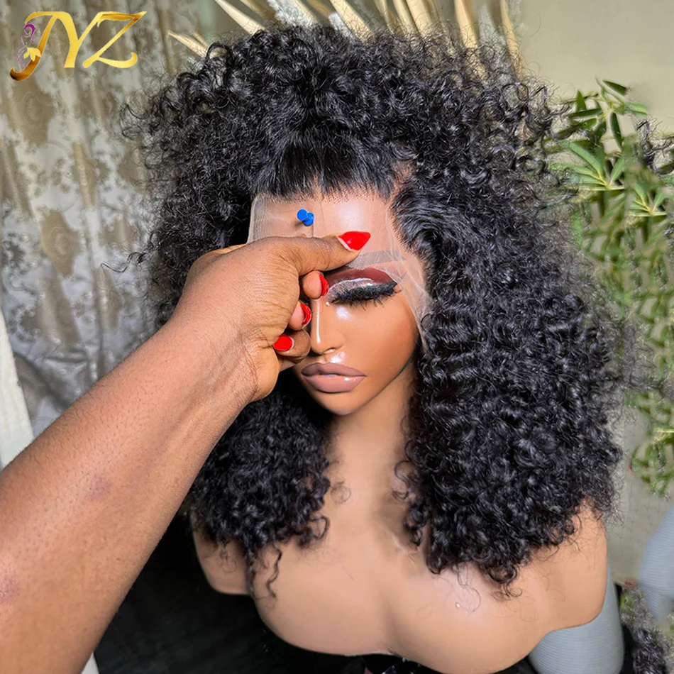 

3B 3A Burmese Curl HD Lace Frontal Human Hair Wigs For Women Virgin Brazilian Short Seamless Curl Bob Lace Closure Wig 200% JYZ