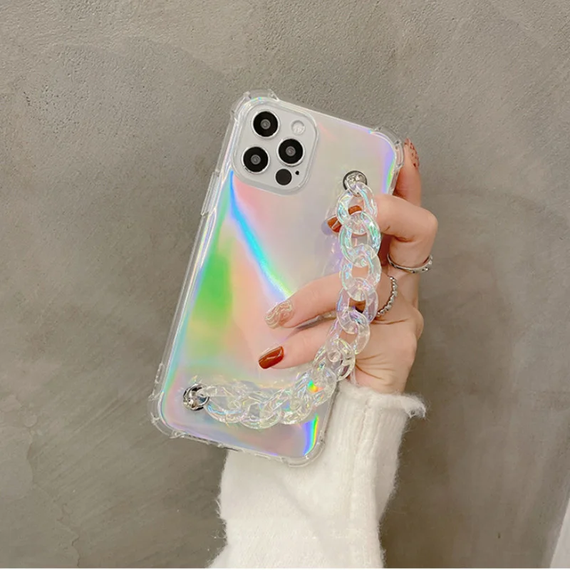 Цветной акриловый прозрачный мягкий чехол для iPhone совместимый с моделями 6 plus 7 8 11