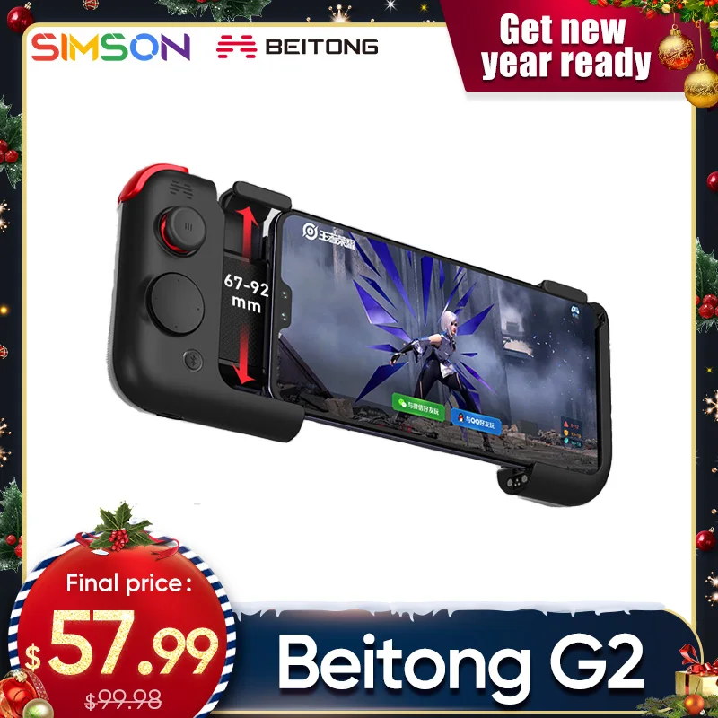 

Beitong G2 Phone Gamepad Control for Cellphone Triggers PUBG Automatic Gun Press Bluetooth 5.0 Controller Support IOS/Android