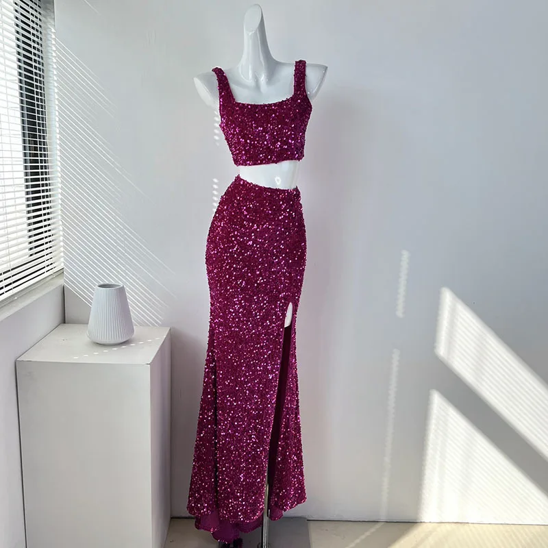 ЛWAIXS сексуальный топ и юбка из полиэстера