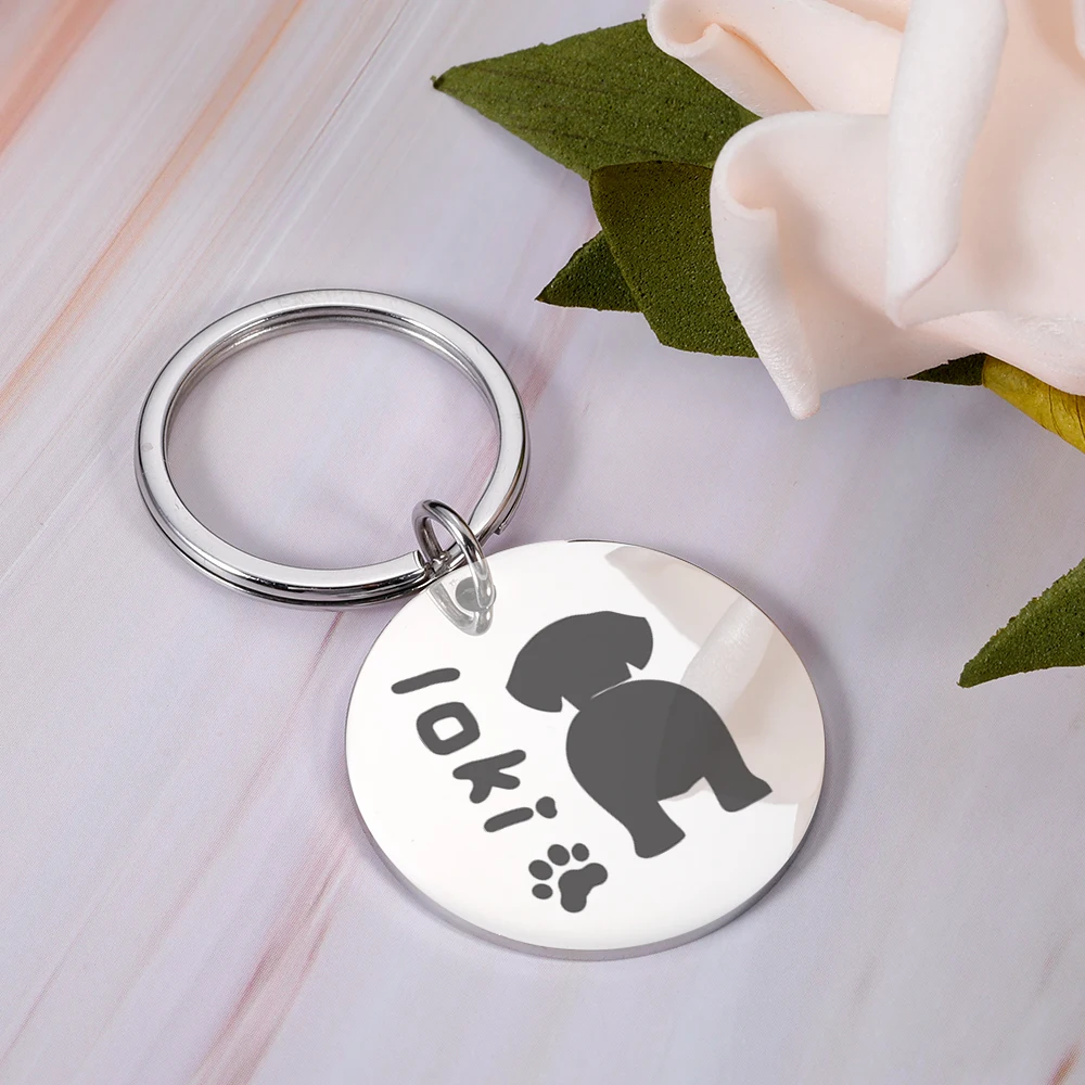 

Customized Pet Dogs ID Tag Personalized Anti-lost Pet Name Shiny Tags Engraving for Puppy ID Collar Nameplate Pendant for Dogs