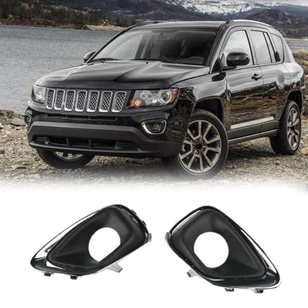 

1 Pair for 2014-2017 Jeep Compass Front Left Right Side Fog Light Lamp Bezel 68213205AA 68213204AA
