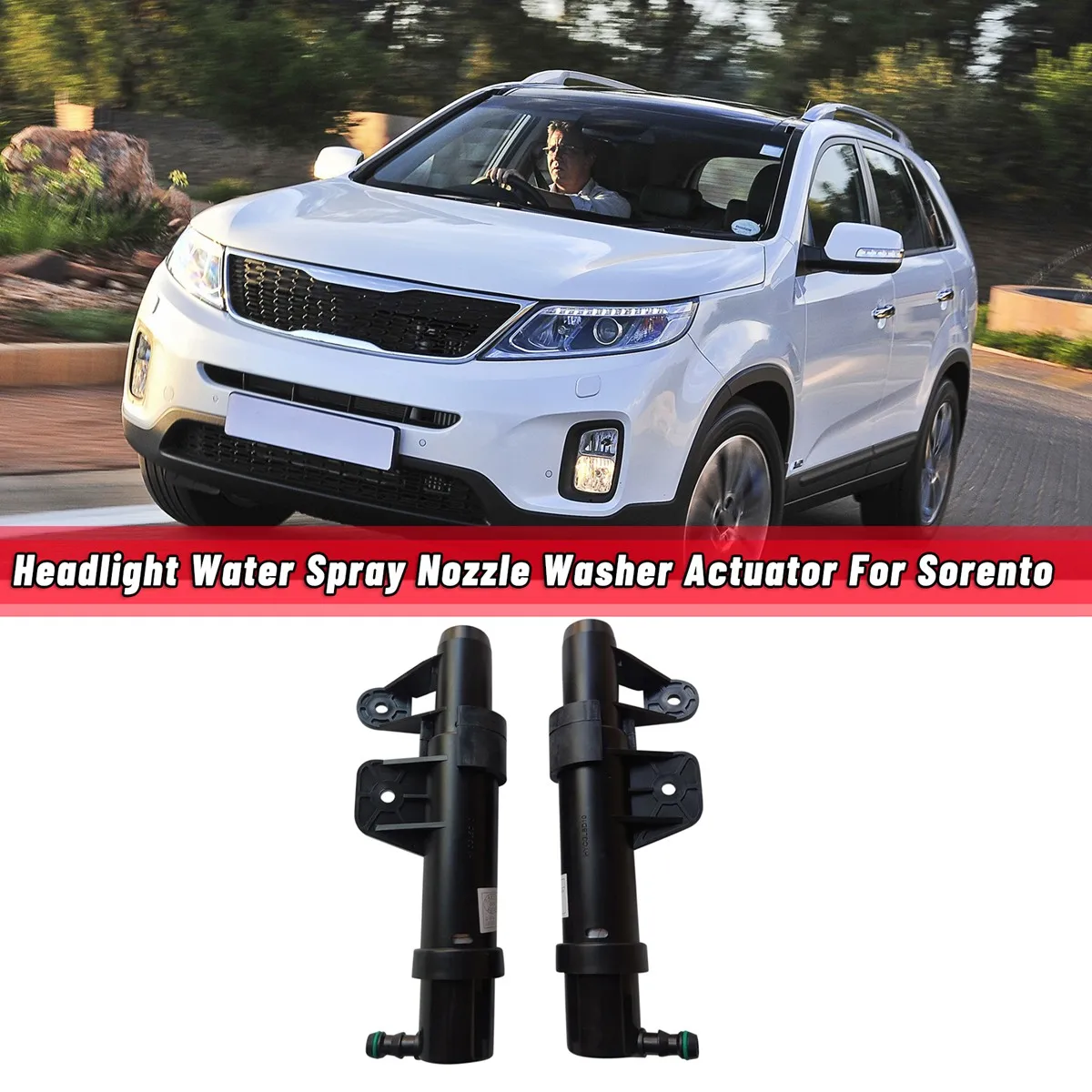 

Car Head Light Lamp Headlight Water Spray Nozzle Washer Actuator for KIA Sorento 984513E000 984613E000 Left and Right