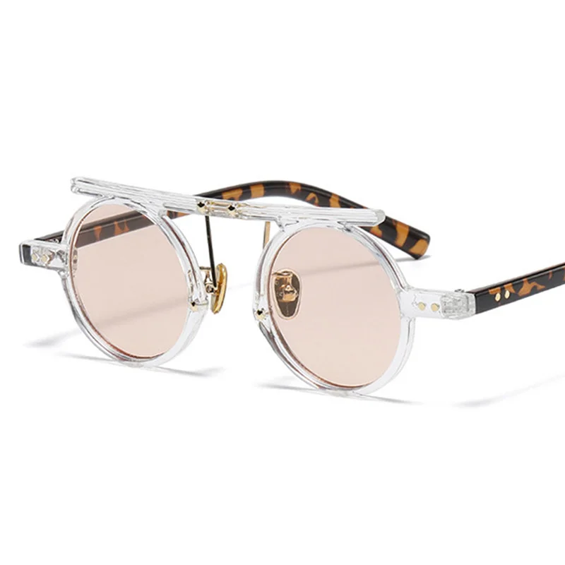 

Солнцезащитные очки круглые в винтажном стиле для мужчин и женщин, модные брендовые дизайнерские очки в стиле панк, маленькая оправа в ретр...