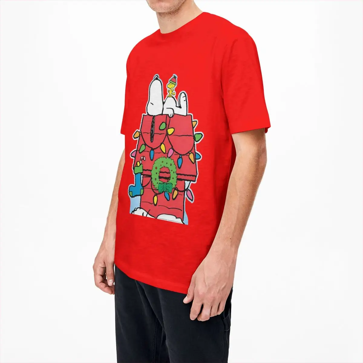 Мужская футболка рождественские футболки с рисунком Снупи модные летние Вудсток