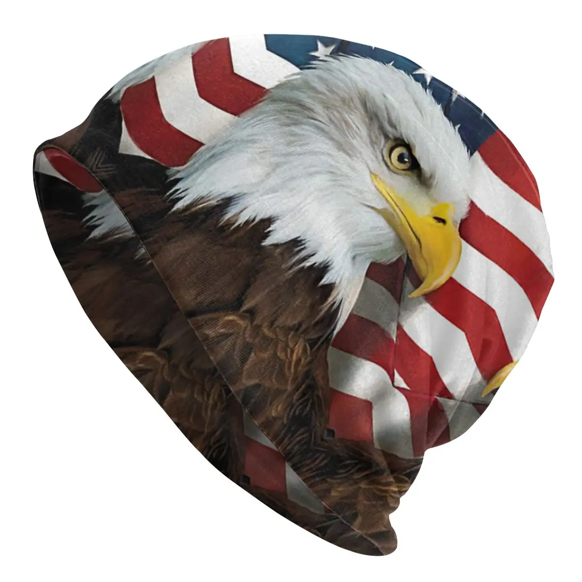 

American Eagle Patriotic Garden Flag USA Bonnet Homme Cool Knitting Hat For Men Women Warm Winter Beanies Caps