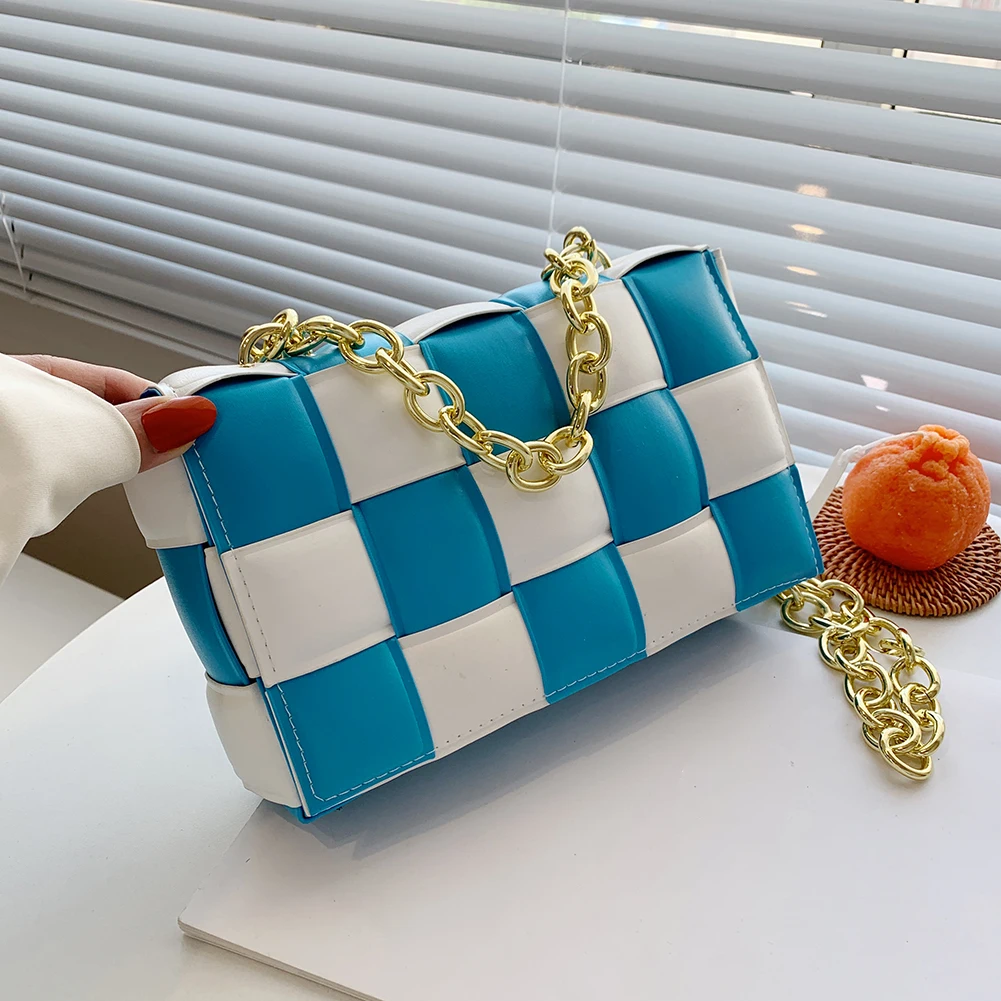 

Women Shoulder Bags Fashion PU Leather Messenger Bag Top-Handle Hit Color Women Stitching Handbags Advanced Versatile