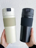 mushrooms 9527 korean style intelligent temperature display insulation cup 304 stainless steel outdoor portable water cup