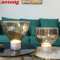 aosong modern table lamp nordic simple glass desk light led living room study home decor bedside