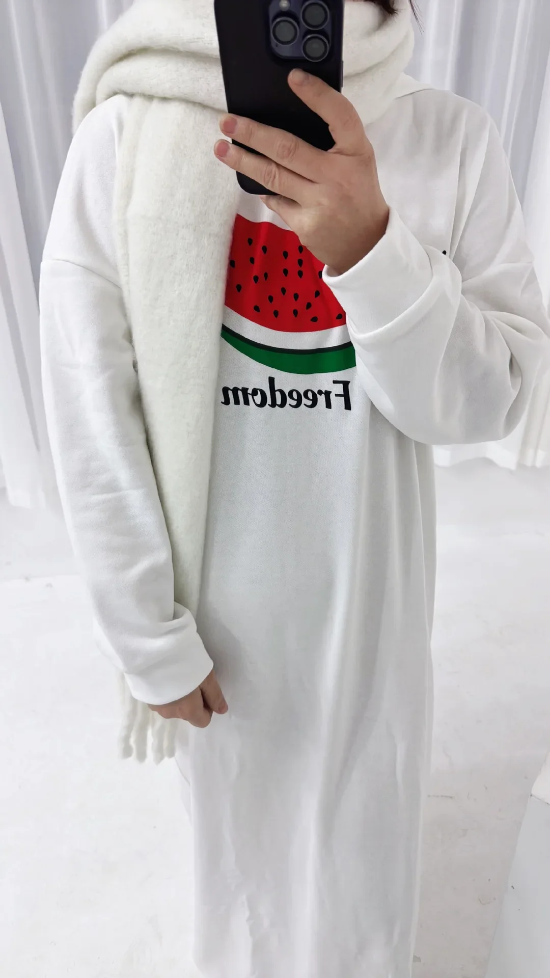 Толстовка из хлопка Абая с капюшоном Дубай Свободное повседневное мусульманское