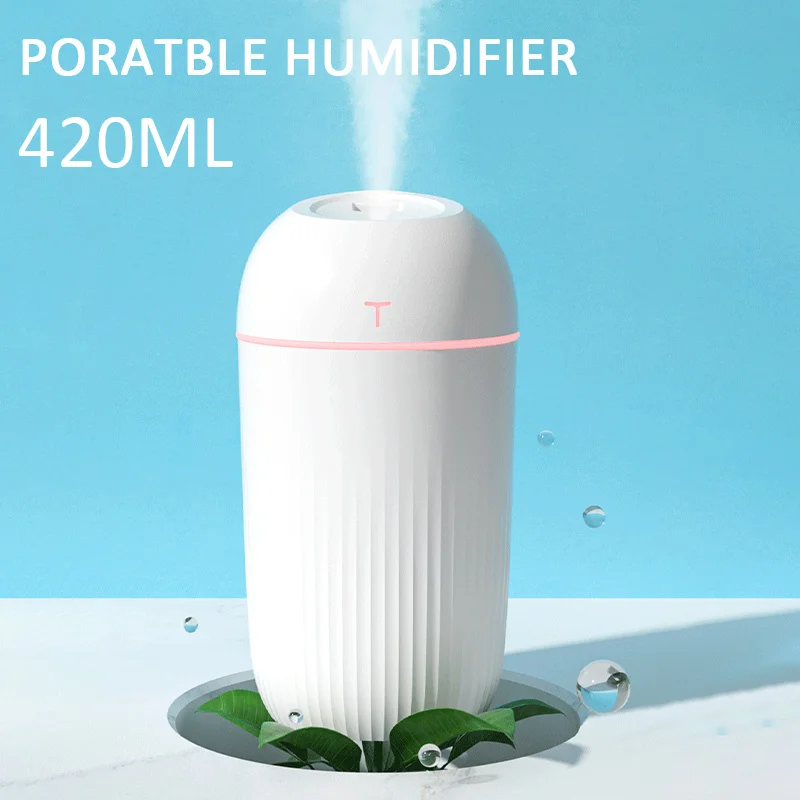 

Увлажнитель воздуха бытовой портативный с подсветкой, 420 мл, USB