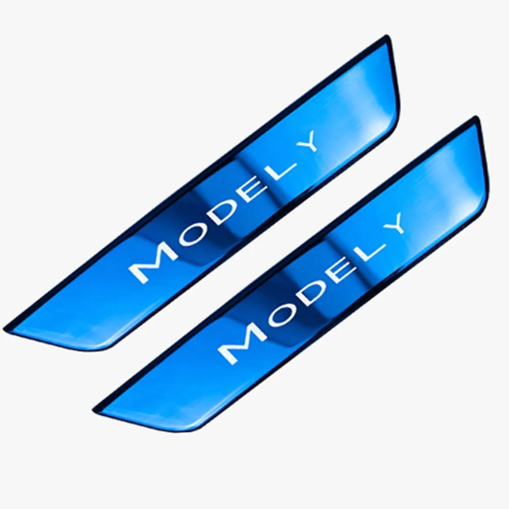 

2022 ModelY Door Sill Decoration Wrap Cover For Tesla Model Y 2021 Accessories Pedal Protection Strip Model y Carbon Fiber