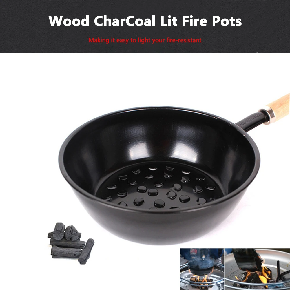 

Мини-кастрюля для приготовления пищи на древесном угле с деревянной ручкой