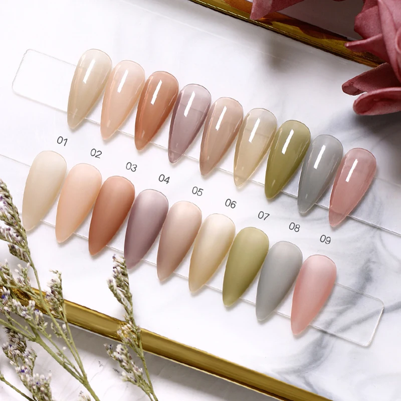 

9 Colors Nail Gel Polish 8ml Ice Through Soak Off Uv Led Varnish Gel for Manicure Long Lasting Pud Jelly Nail Art DIY Polish Gel