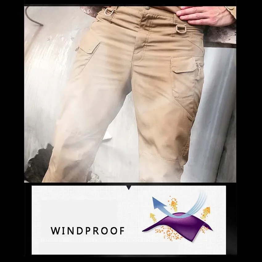 Брюки NUONEKO мужские с несколькими карманами уличные летние дышащие