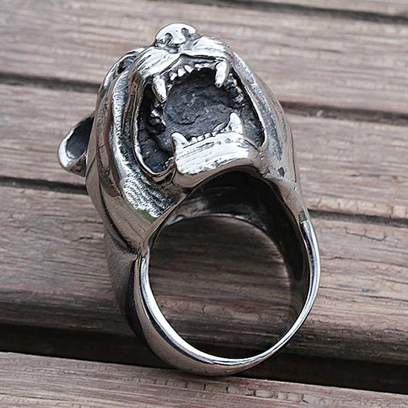 Властная полировка голова Пантеры мужское кольцо из нержавеющей стали тяжелый