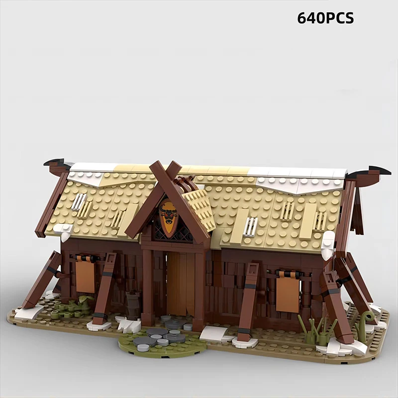 Строительный блок MOC зимняя викинская деревня средневековые времена уличный