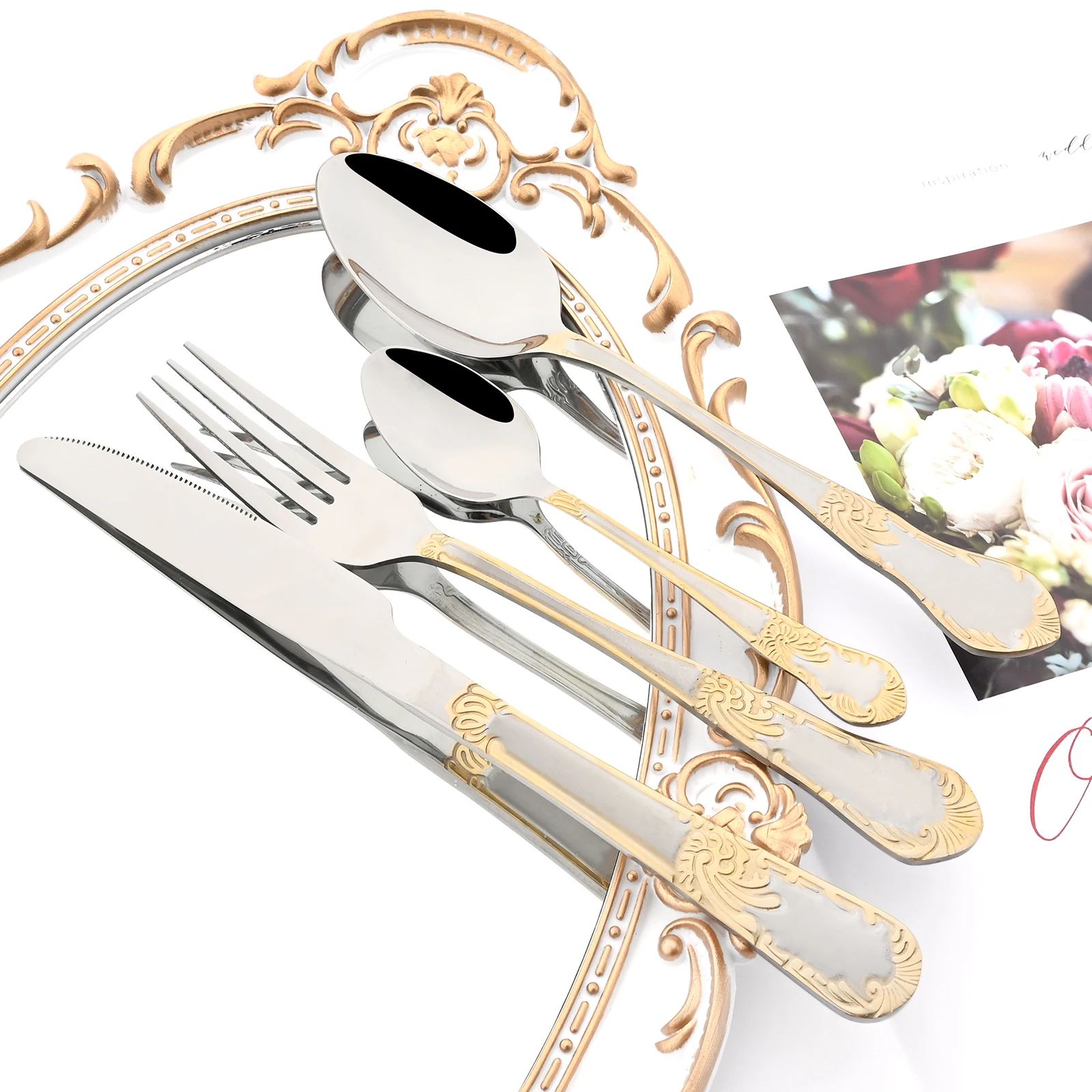 Набор столовой посуды Drmfiy в дворцовом западном стиле роскошная столовая посуда