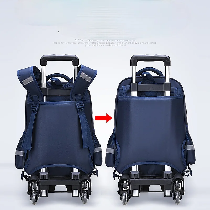 waterproof Children Trolley school Backpack School Bags For Grils boys kids Backpacks Removable 3D Wheel Bag teenagers Mochilas